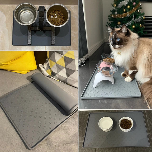 Pet Feeding Mat for Food and Water Bowls